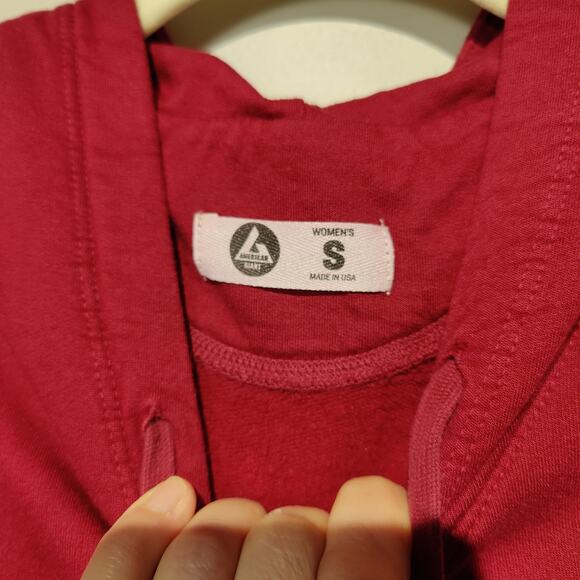 American Giant Women's Sz S Red Pullover Hoodie Cotton Modal Blend Sweatshirt - Picture 3 of 6